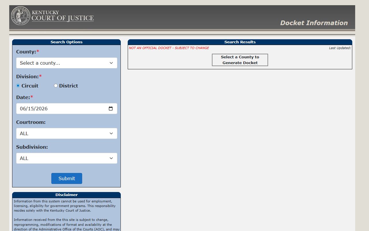 Cumberland County court records after arrest docket search